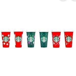 Starbucks Winter 2022 Color Changing Plastic Reusable Hot Cup 6 Pack 16 fl oz